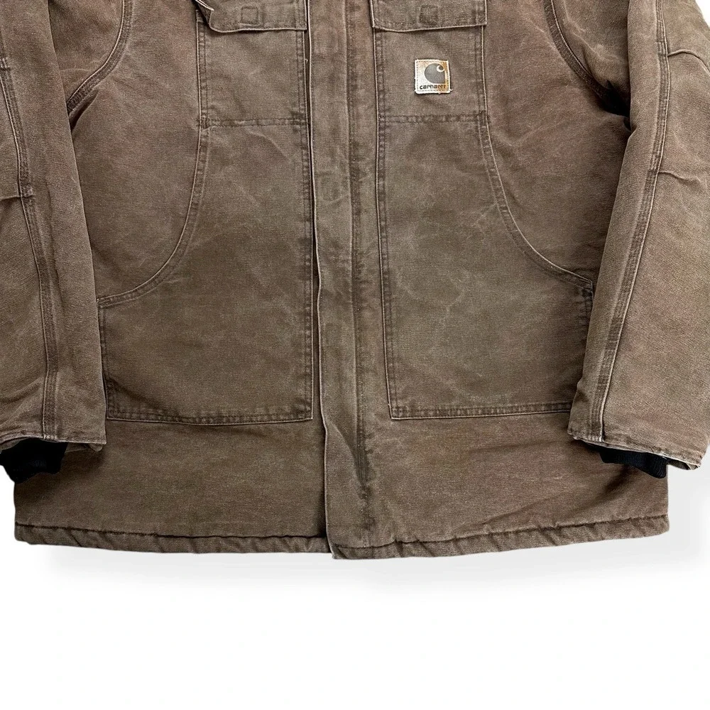 VTG Carhartt Arctic Jacket Quilted USA Men's‎ 2XL Tall C26 CHT Chestnut Brown